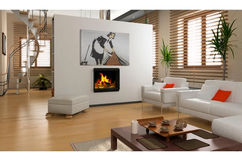 Bilde Rengjøring Lady Banksy 60x40 - Artgeist sp. z o. o. - Innredning - Bilder & kunst - Lerretsbilder
