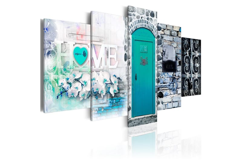 Bilde Retro Home 100x50 - Artgeist sp. z o. o. - Innredning - Bilder & kunst - Lerretsbilder