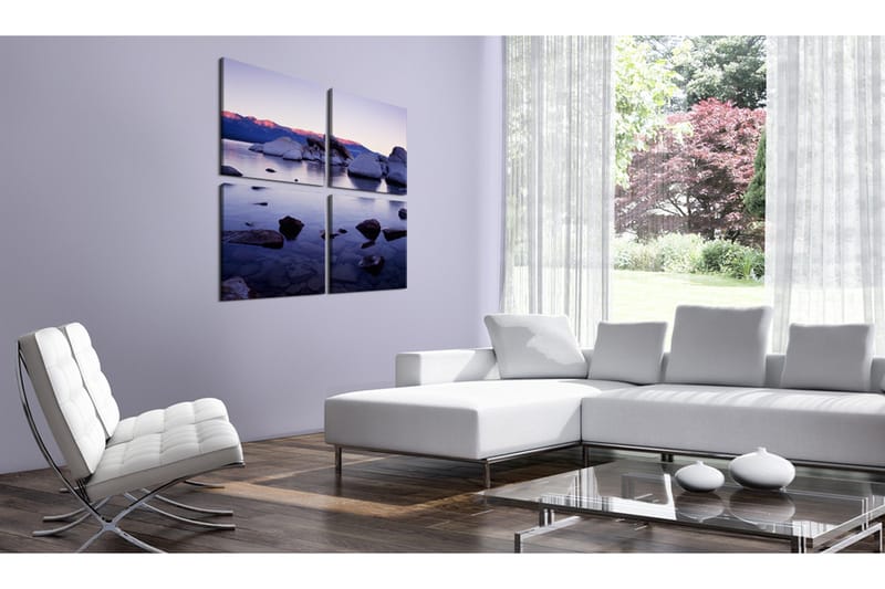 Bilde Rocky Strand Av Alpin Sjø 40x40 - Artgeist sp. z o. o. - Innredning - Bilder & kunst - Lerretsbilder