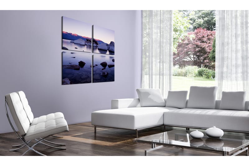 Bilde Rocky Strand Av Alpin Sjø 80x80 - Artgeist sp. z o. o. - Innredning - Bilder & kunst - Lerretsbilder