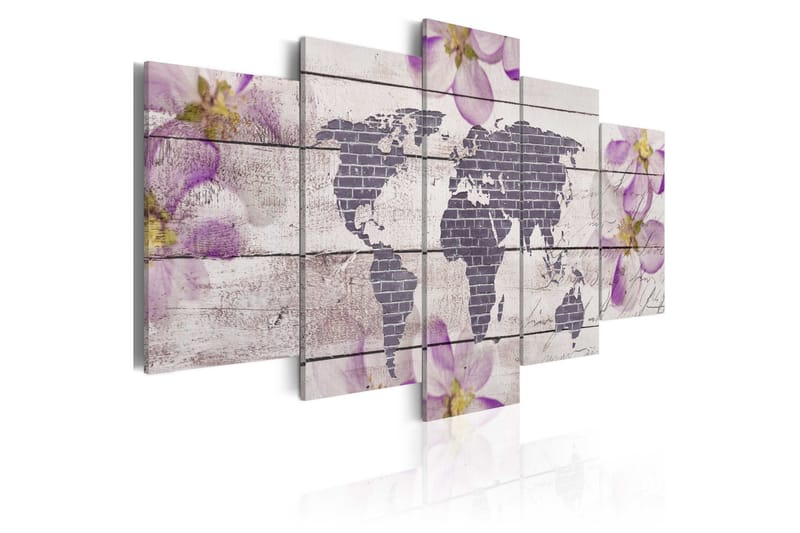 Bilde Romantic World Map 100x50 - Artgeist sp. z o. o. - Innredning - Bilder & kunst - Lerretsbilder