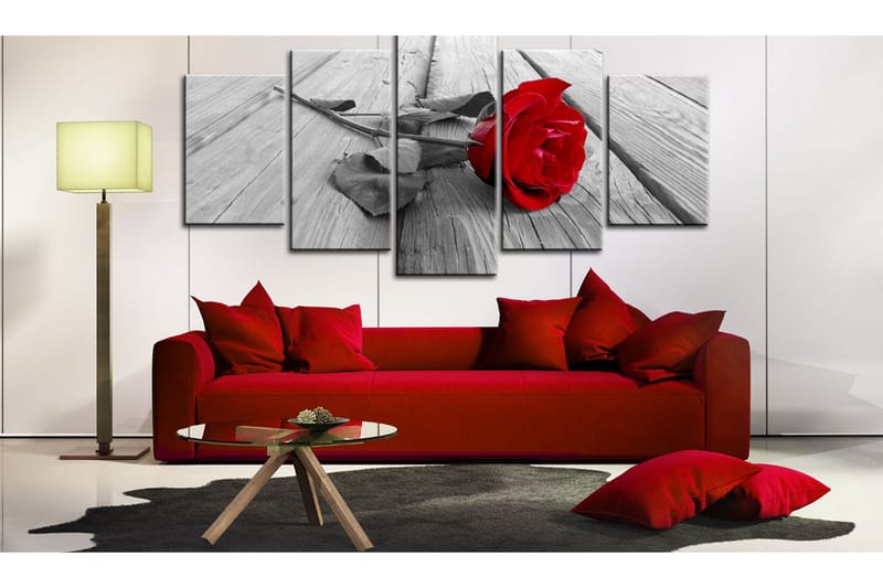 Bilde Rose On Wood 100x50 - Artgeist sp. z o. o. - Innredning - Bilder & kunst - Lerretsbilder