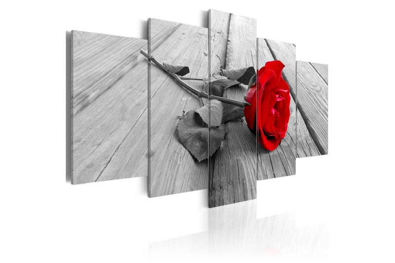 Bilde Rose On Wood 100x50 - Artgeist sp. z o. o. - Innredning - Bilder & kunst - Lerretsbilder