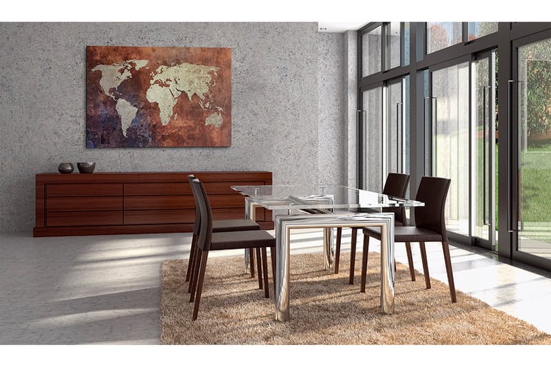 Bilde Rusty world map 120x80 - Artgeist sp. z o. o. - Innredning - Bilder & kunst - Lerretsbilder