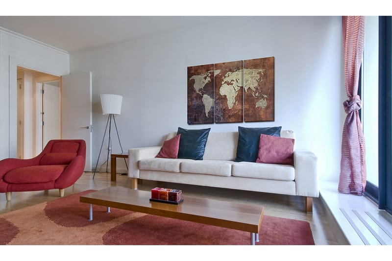 Bilde Rusty world map 90x60 - Artgeist sp. z o. o. - Innredning - Bilder & kunst - Lerretsbilder