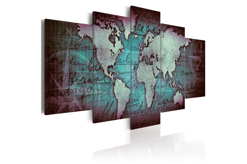 Bilde Sapphire Map 100x50 - Artgeist sp. z o. o. - Innredning - Bilder & kunst - Lerretsbilder