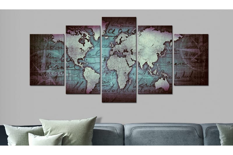 Bilde Sapphire Map 100x50 - Artgeist sp. z o. o. - Innredning - Bilder & kunst - Lerretsbilder