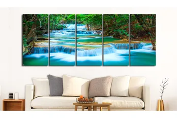 Bilde Sapphire Waterfalls 200x80 - Artgeist sp. z o. o. - Innredning - Bilder & kunst - Lerretsbilder