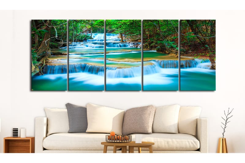 Bilde Sapphire Waterfalls 225x90 - Artgeist sp. z o. o. - Innredning - Bilder & kunst - Lerretsbilder