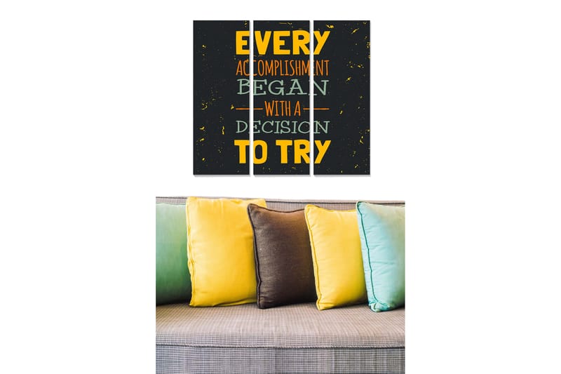 Bilde Sayings 3-pk Flerfarget - 22x05 cm - Innredning - Bilder & kunst - Lerretsbilder
