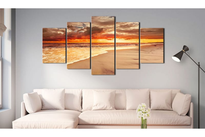 Bilde Sea Beautiful Sunset 200x100 - Artgeist sp. z o. o. - Innredning - Bilder & kunst - Lerretsbilder