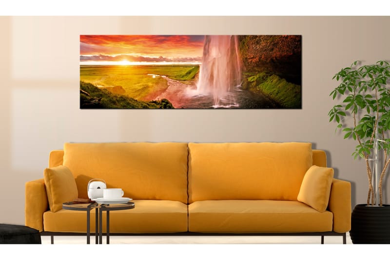 Bilde Seljalandsfoss Waterfall 120x40 - Artgeist sp. z o. o. - Innredning - Bilder & kunst - Lerretsbilder
