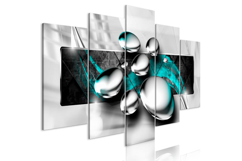 Bilde Shiny Stones 5 Parts Wide Turquoise 200x100 - Artgeist sp. z o. o. - Innredning - Bilder & kunst - Lerretsbilder