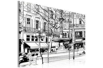 Bilde Skisse Av Et Parisisk Torg 120x80