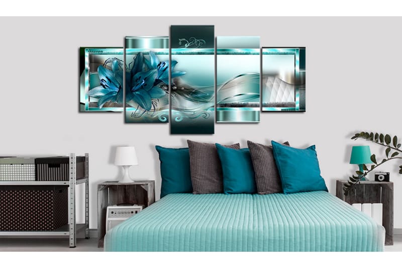 Bilde Sky Blue Lilies 100x50 - Artgeist sp. z o. o. - Innredning - Bilder & kunst - Lerretsbilder