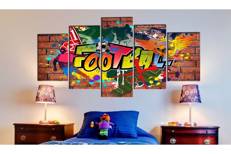 Bilde Soccer Graffiti 100x50 - Artgeist sp. z o. o. - Innredning - Bilder & kunst - Lerretsbilder