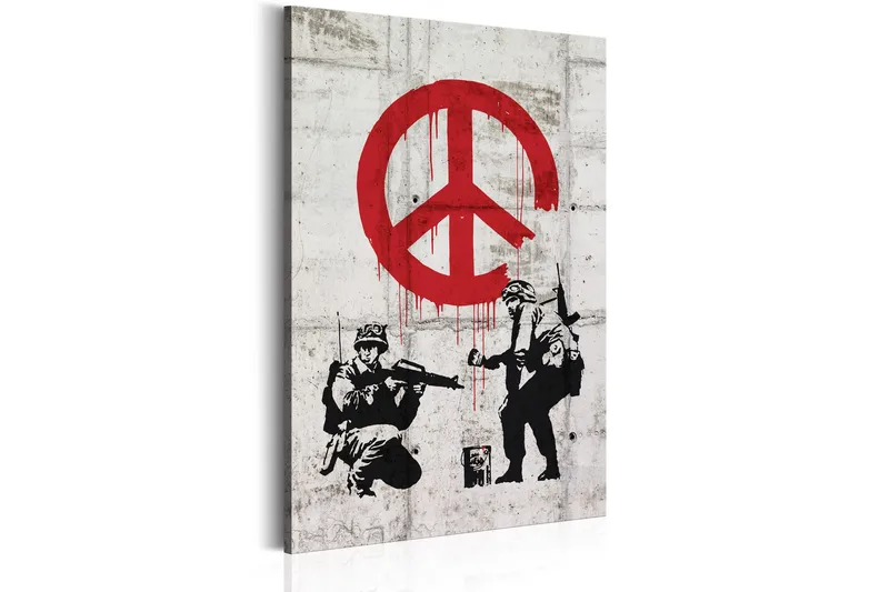 Bilde Soldiers Painting Peace By Banksy 60x90 - Artgeist sp. z o. o. - Innredning - Bilder & kunst - Lerretsbilder