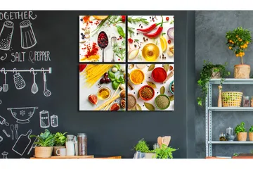 Bilde Spices Of The World 4 Parts 40x40 - Artgeist sp. z o. o. - Innredning - Bilder & kunst - Lerretsbilder
