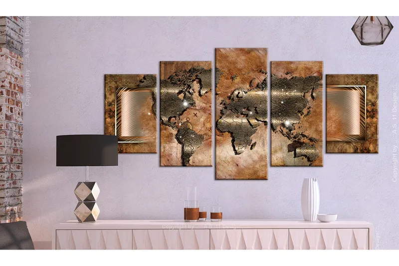 Bilde Steel Map 200x100 - Artgeist sp. z o. o. - Innredning - Bilder & kunst - Lerretsbilder