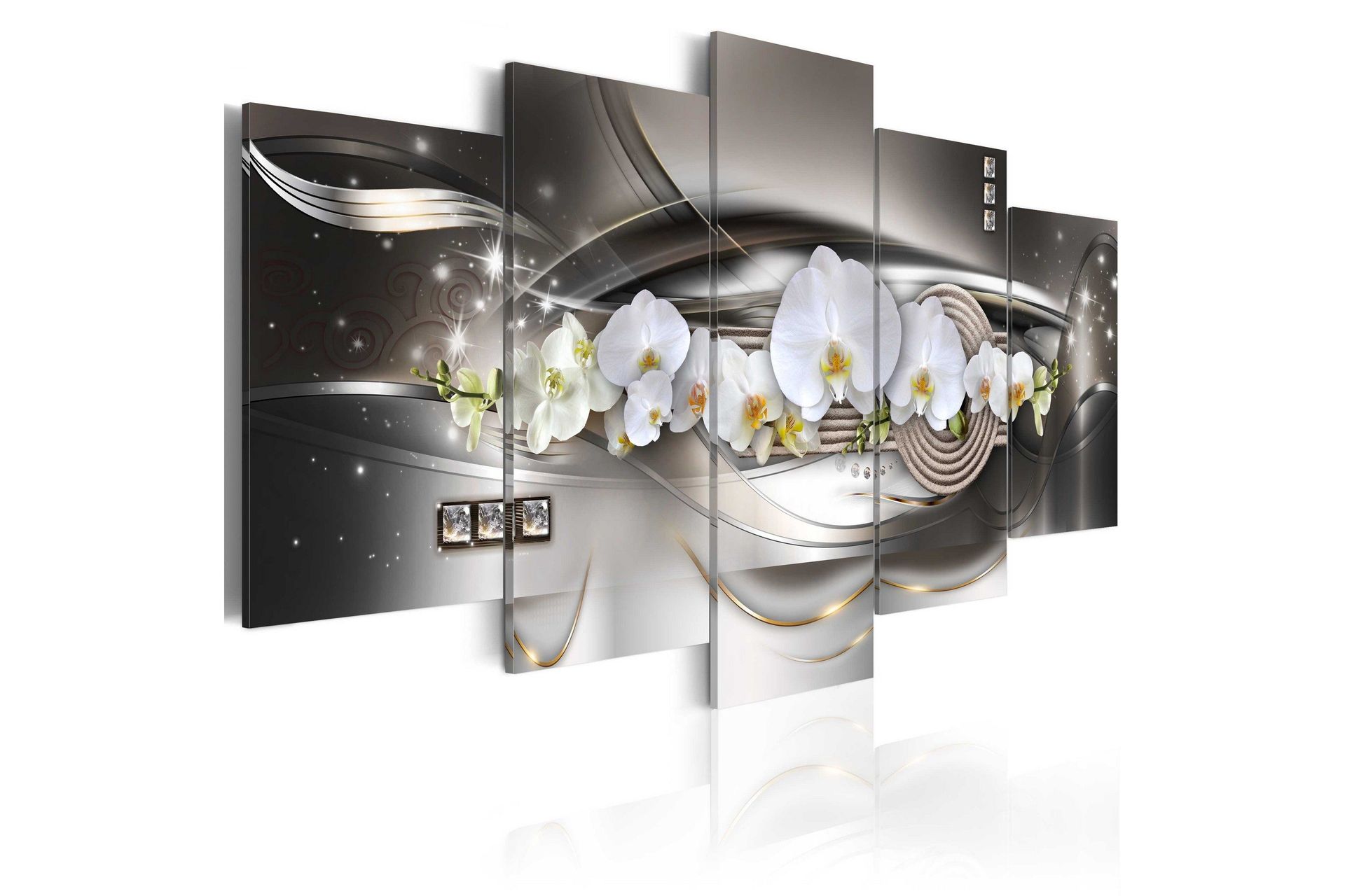 Bilde Steel Orchids 200x100 - Artgeist sp. z o. o.