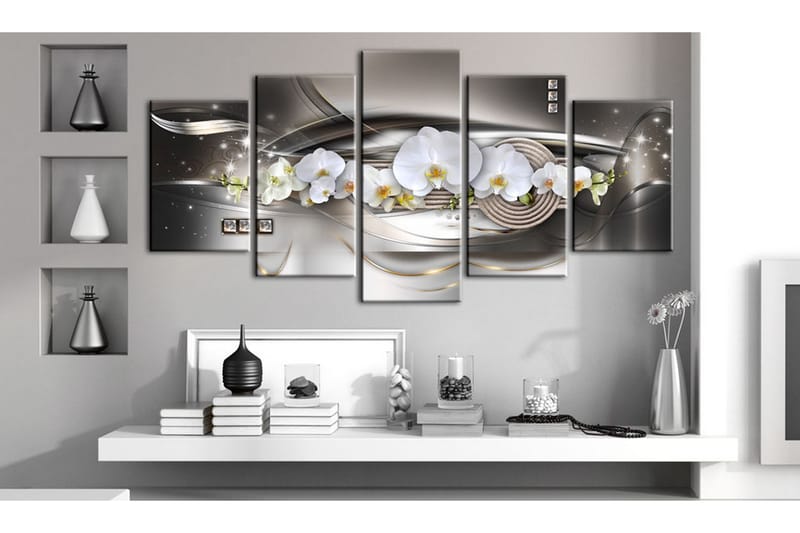 Bilde Steel Orchids 200x100 - Artgeist sp. z o. o. - Innredning - Bilder & kunst - Lerretsbilder