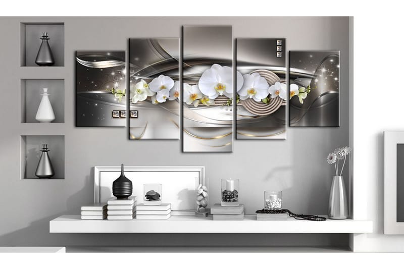 Bilde Steel Orchids 200x100 - Artgeist sp. z o. o. - Innredning - Bilder & kunst - Lerretsbilder