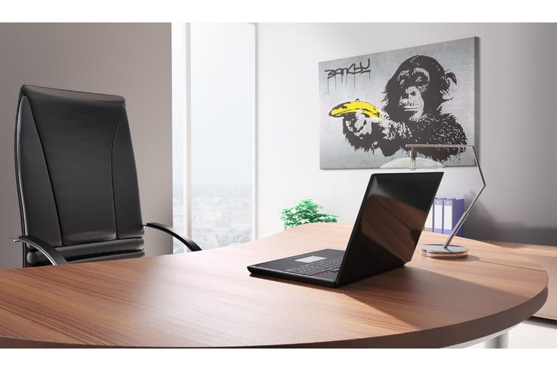 Bilde Stopp Eller Apen Skyter! Banksy 60x40 - Artgeist sp. z o. o. - Innredning - Bilder & kunst - Lerretsbilder