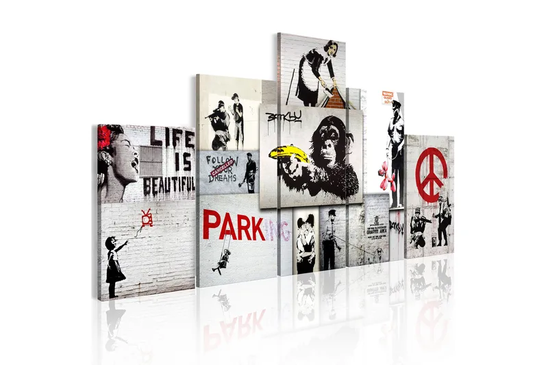 Bilde Street Crimes Banksy Art 100x50, Artgeist sp. z o. o.