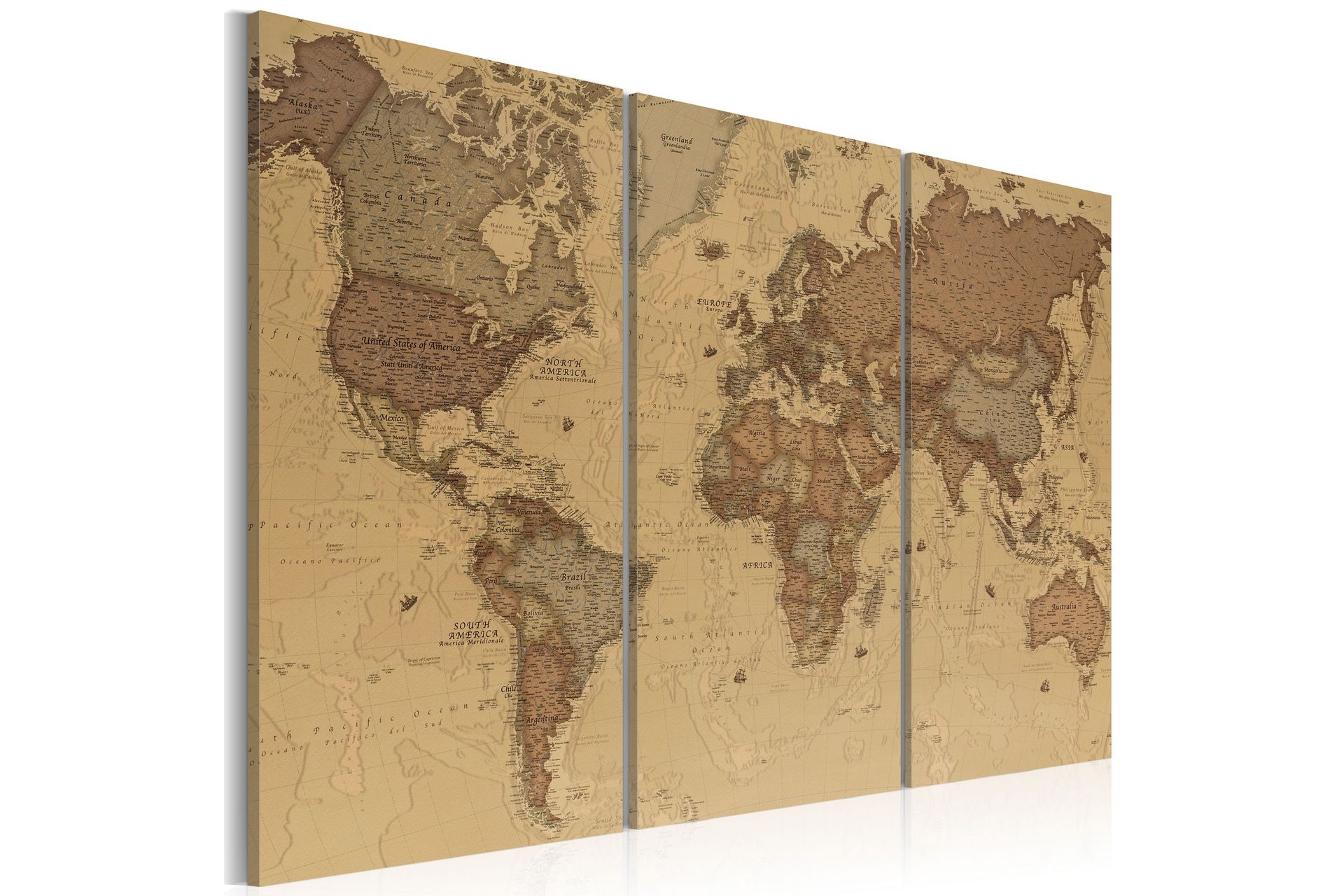 Bilde Stylish World Map 120x80 - Artgeist sp. z o. o. - Innredning - Bilder & kunst - Lerretsbilder