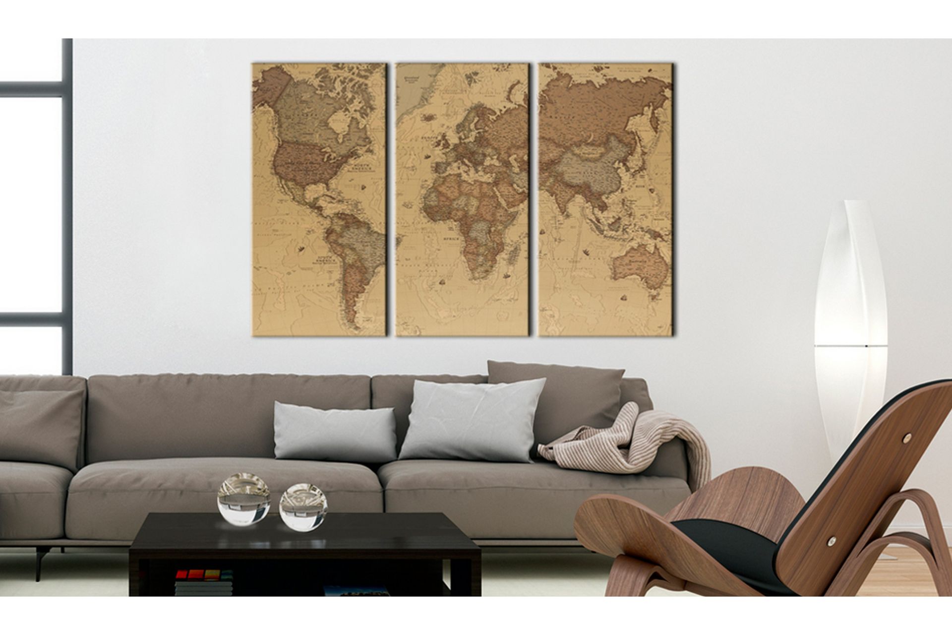 Bilde Stylish World Map 120x80 - Artgeist sp. z o. o. - Innredning - Bilder & kunst - Lerretsbilder
