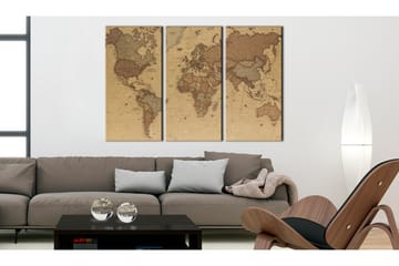 Bilde Stylish World Map 120x80 - Artgeist sp. z o. o. - Innredning - Bilder & kunst - Lerretsbilder