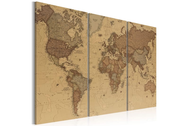 Bilde Stylish World Map 90x60 - Artgeist sp. z o. o. - Innredning - Bilder & kunst - Lerretsbilder