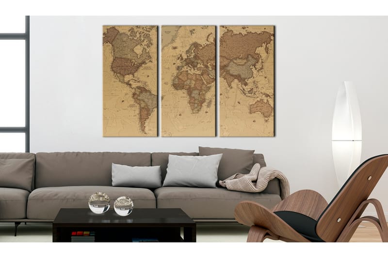 Bilde Stylish World Map 90x60 - Artgeist sp. z o. o. - Innredning - Bilder & kunst - Lerretsbilder