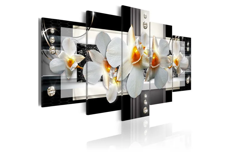 Bilde Sunny Orchids 200x100 - Artgeist sp. z o. o. - Innredning - Bilder & kunst - Lerretsbilder