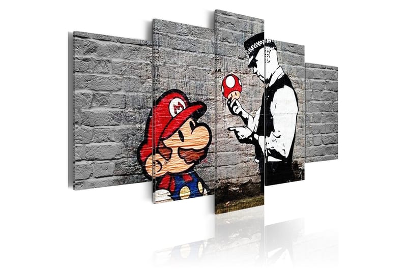 Bilde Super Mario Mushroom Cop Banksy 200x100, Artgeist sp. z o. o.