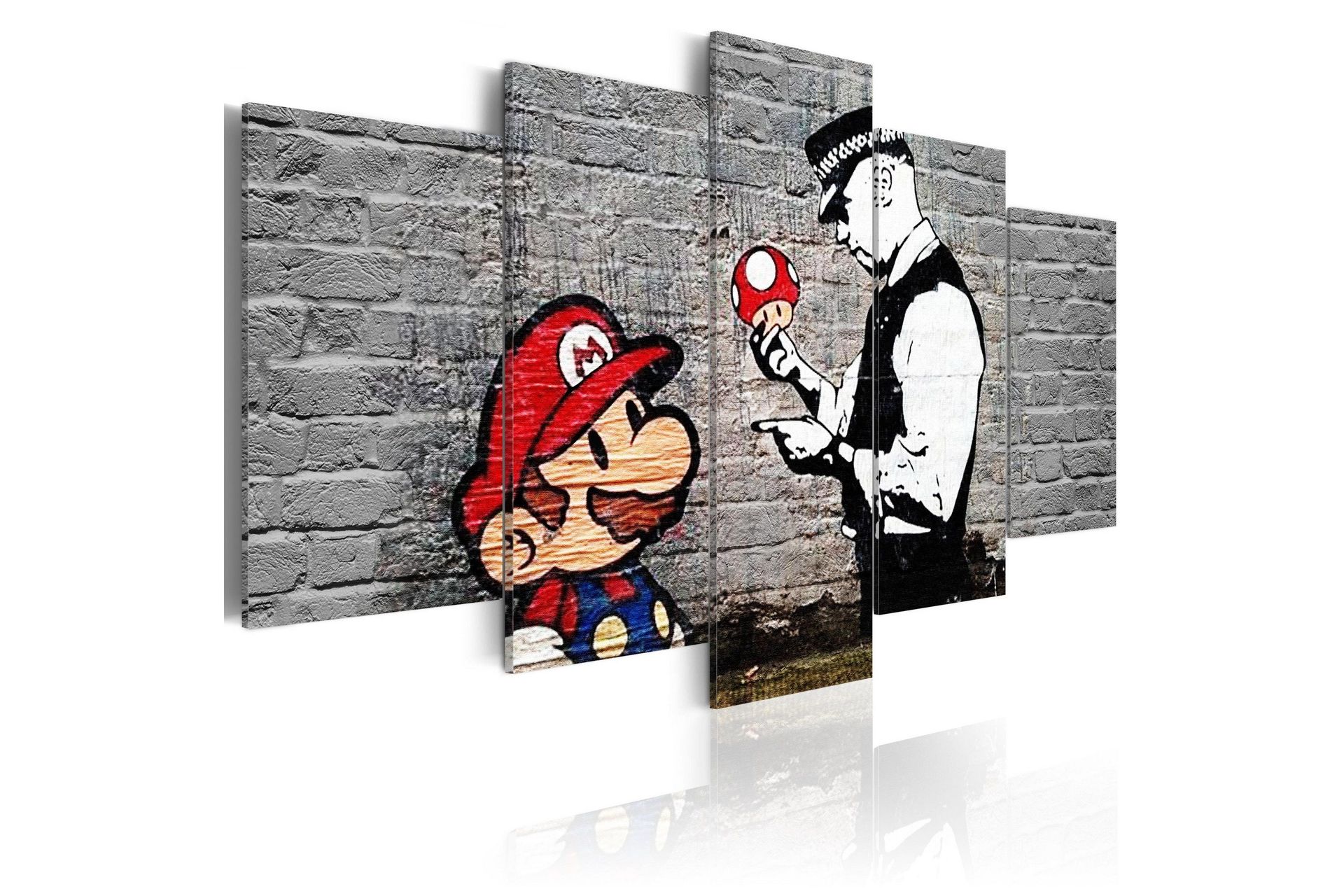 Bilde Super Mario Mushroom Cop Banksy 200x100 - Artgeist sp. z o. o.