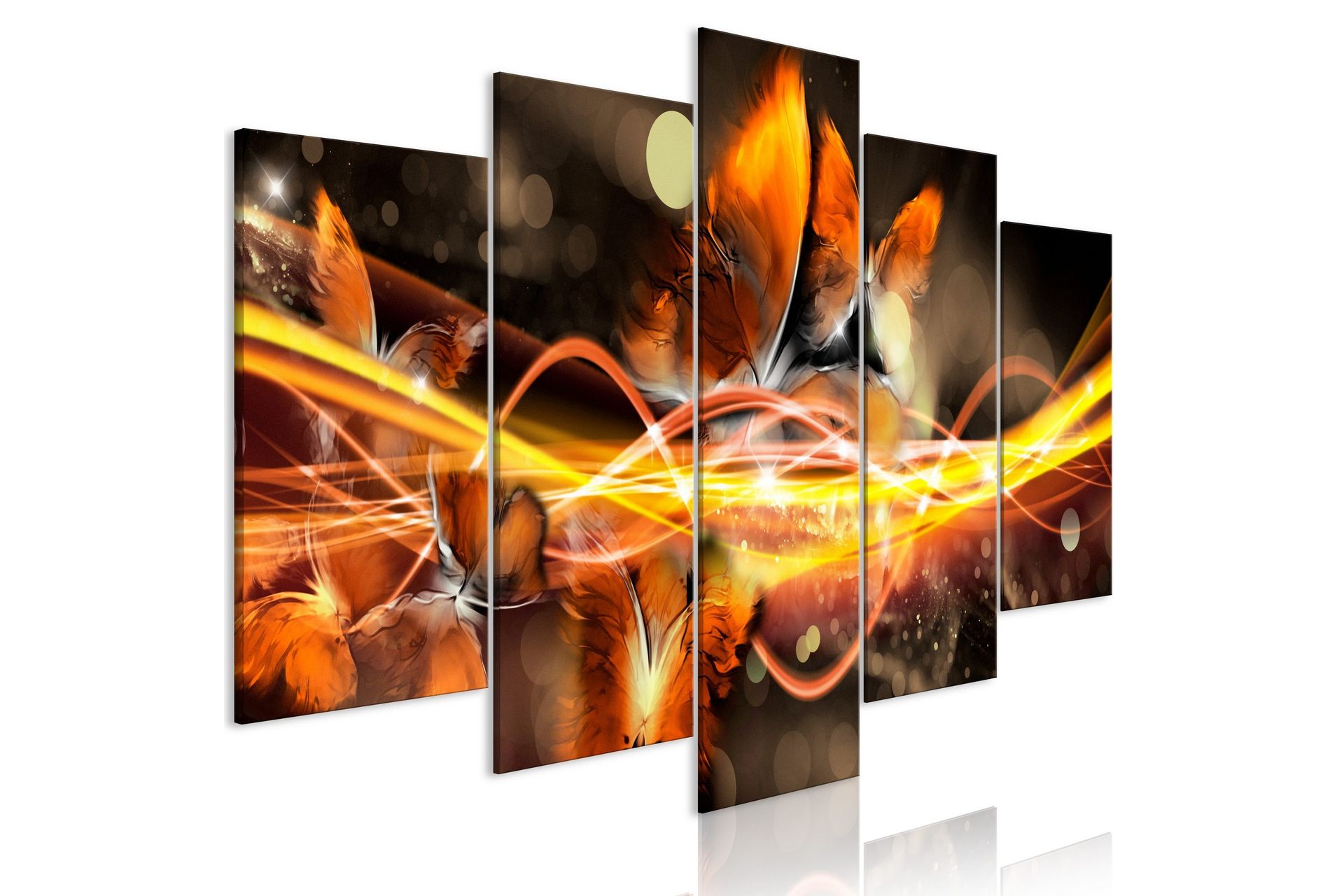 Bilde Swarm Of Butterflies 5 Parts Wide Orange 100x50 - Artgeist sp. z o. o.