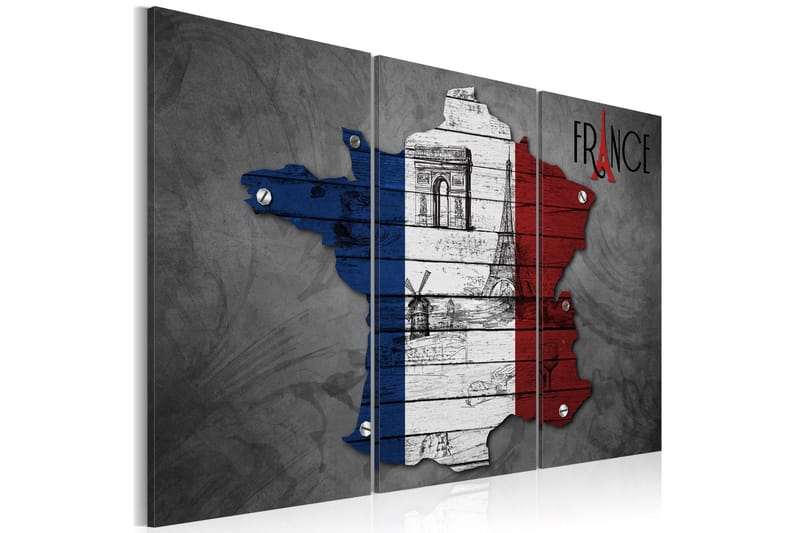Bilde Symbols in France 90x60 - Artgeist sp. z o. o. - Innredning - Bilder & kunst - Lerretsbilder