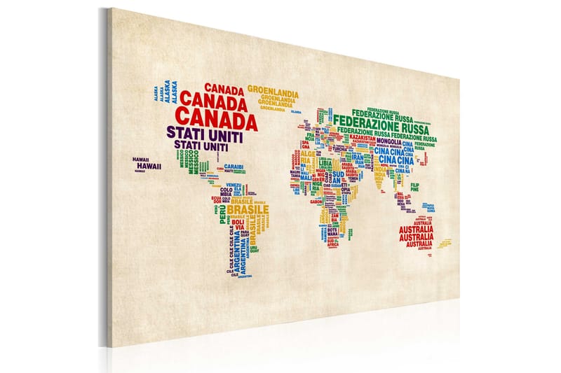 Bilde talian names of the countries 120x80 - Artgeist sp. z o. o. - Innredning - Bilder & kunst - Lerretsbilder
