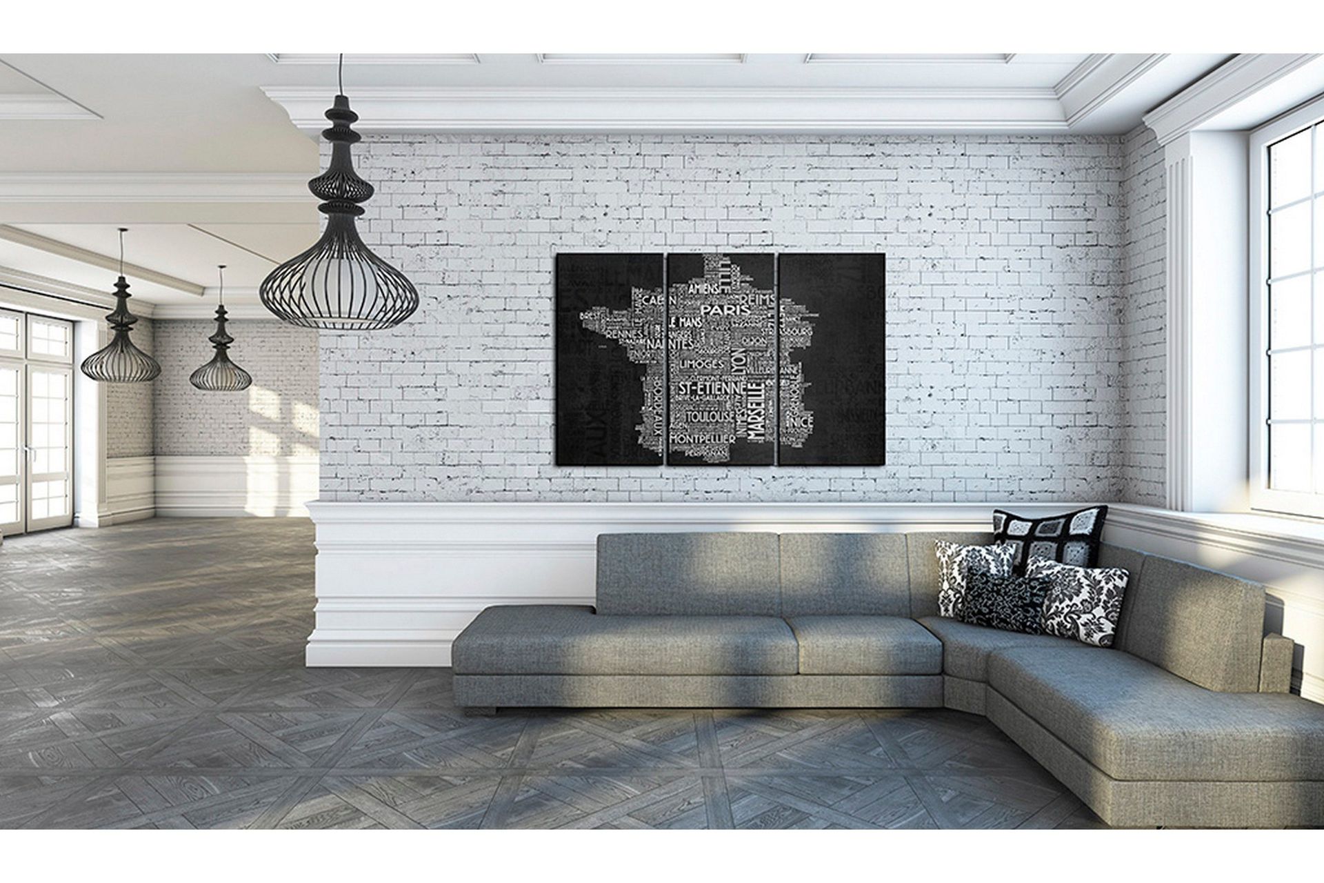 Bilde Text map of France 90x60 - Artgeist sp. z o. o.
