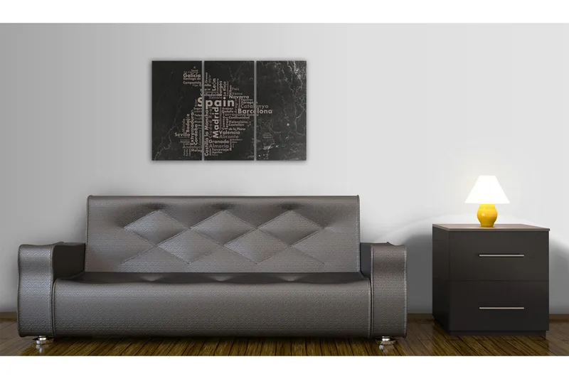 Bilde Text map of Spain on the blackboard 90x60, Artgeist sp. z o. o.