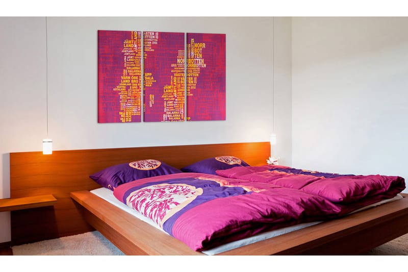 Bilde Text map of Sweden 90x60, Artgeist sp. z o. o.