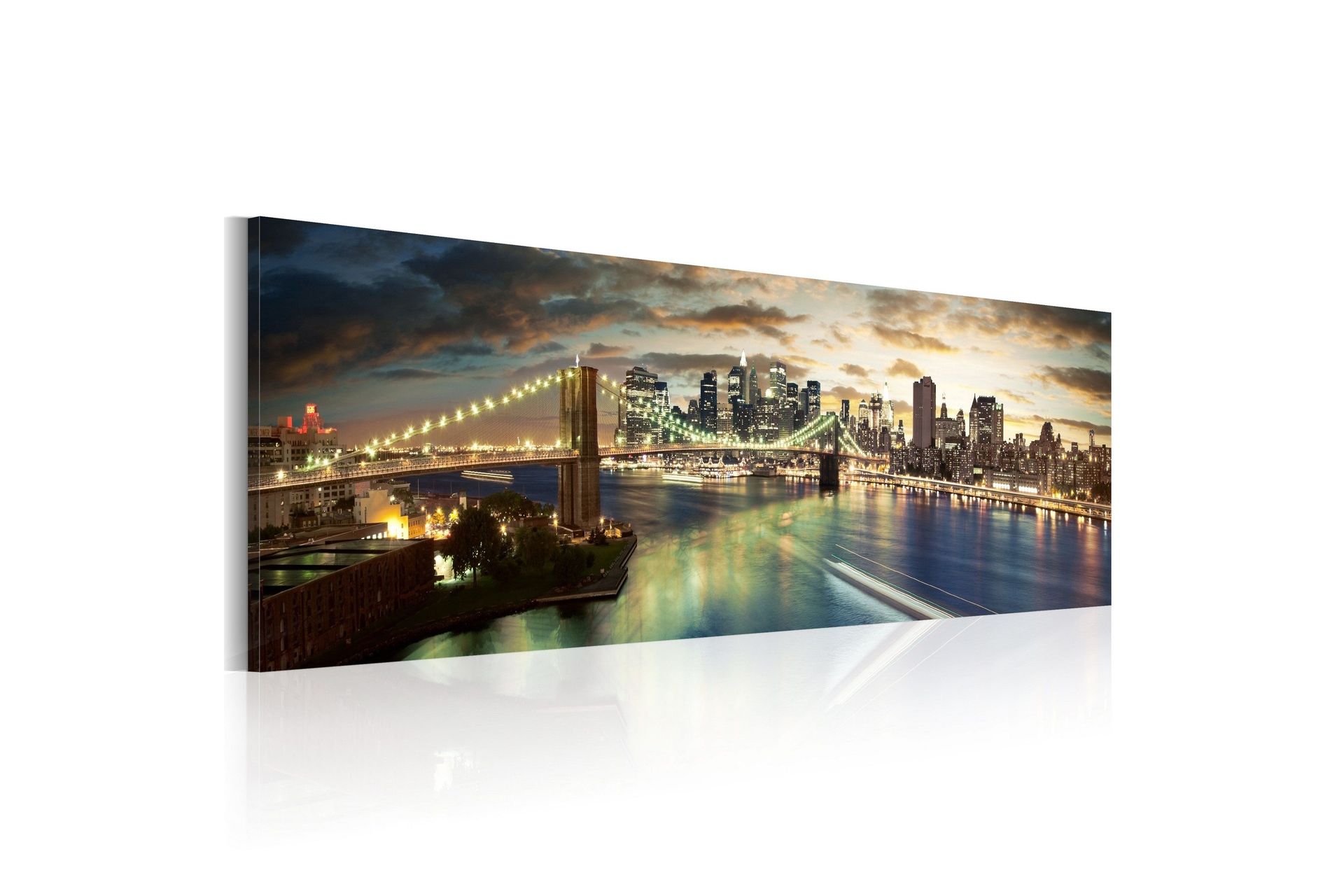 Bilde The East River At Night 120x40 - Artgeist sp. z o. o.