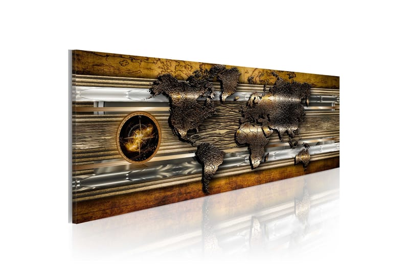 Bilde The Golden Map 120x40, Artgeist sp. z o. o.