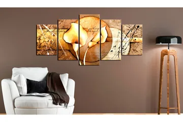 Bilde The Secret Of Calla Lily Gold 100x50 - Artgeist sp. z o. o. - Innredning - Bilder & kunst - Lerretsbilder