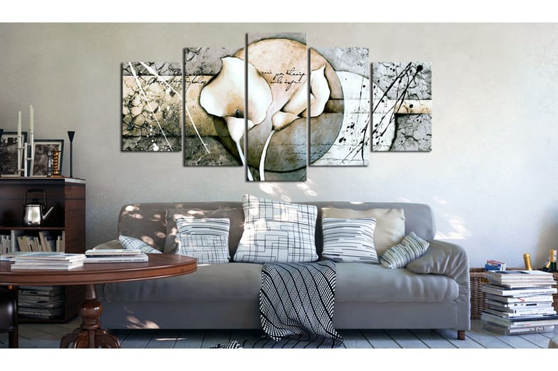 Bilde The Secret Of Calla Lily Grey 100x50 - Artgeist sp. z o. o. - Innredning - Bilder & kunst - Lerretsbilder