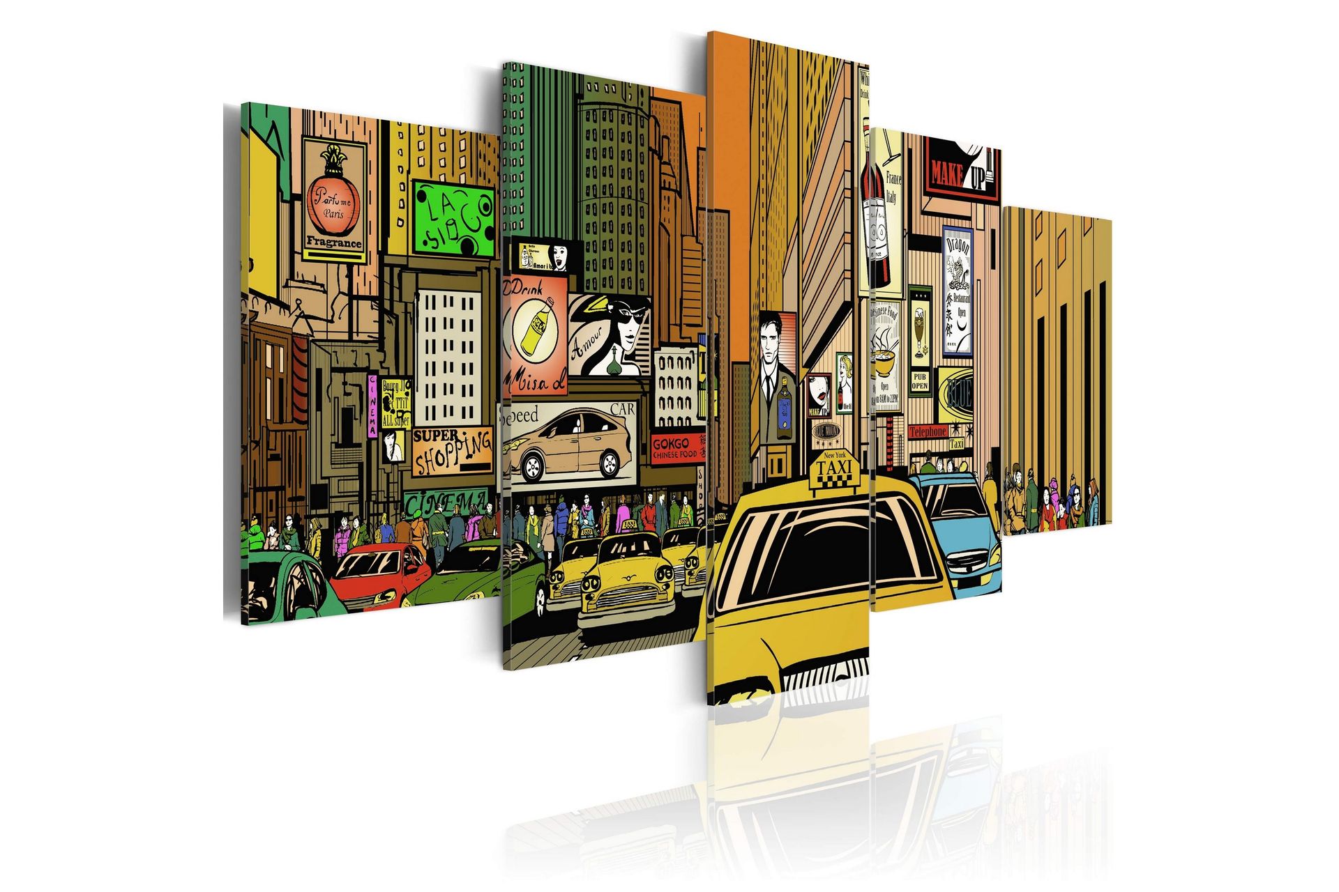 Bilde The Streets Of New York City In Cartoons 100x50 - Artgeist sp. z o. o.