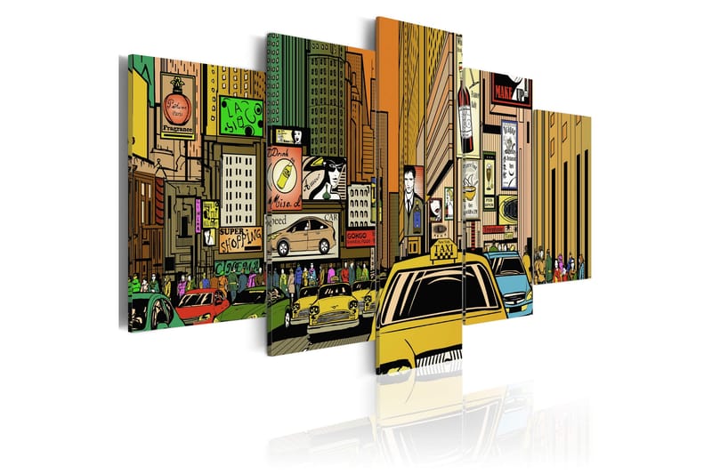Bilde The Streets Of New York City In Cartoons 100x50, Artgeist sp. z o. o.