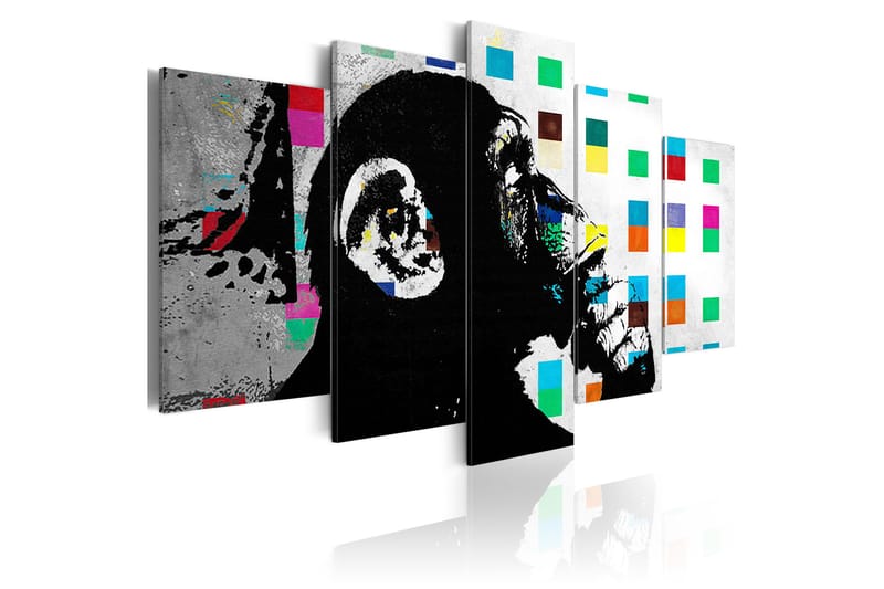 Bilde The Thinker Monkey Banksy 100x50 - Artgeist sp. z o. o. - Innredning - Bilder & kunst - Lerretsbilder
