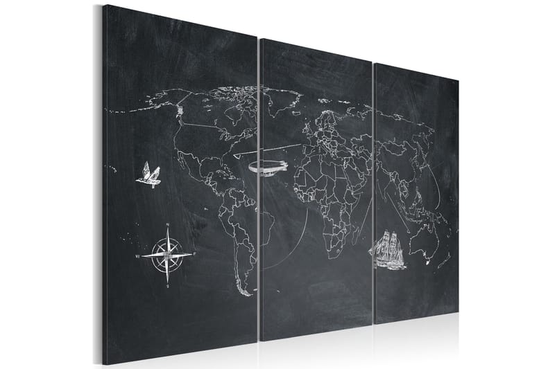 Bilde Travel around the world trip fabrics 90x60 - Artgeist sp. z o. o. - Innredning - Bilder & kunst - Lerretsbilder